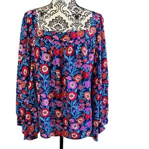 Vineyard Vines Tisbury Floral Long Sleeve Peasant Blouse NWT Sz-2X
